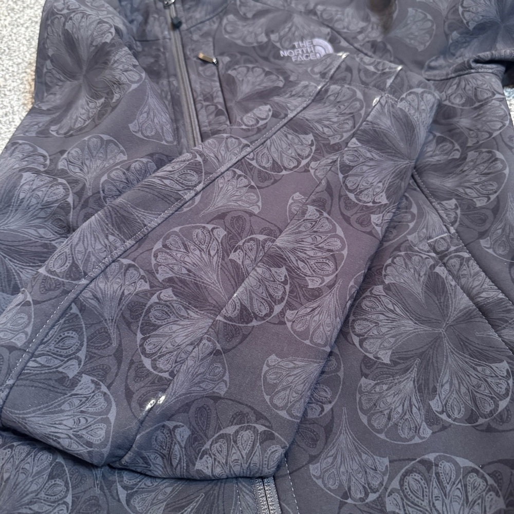 The North Face Apex Bionic Jacket Black Gray Full Zip Soft Shell Jacket Womans M - Picture 8 of 12